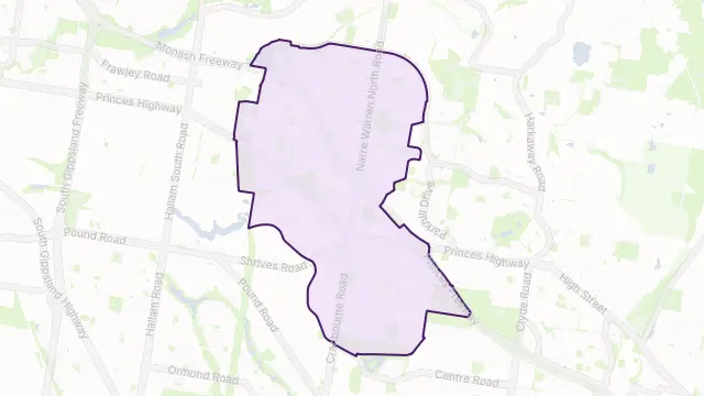 Narre Warren Area Boundary Map