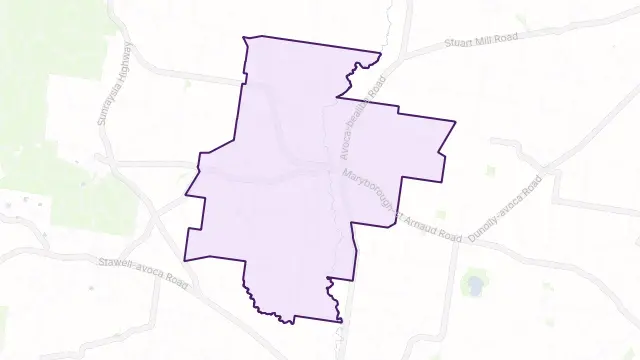 Natte Yallock Area Boundary Map