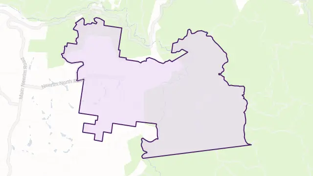 Neerim North Area Boundary Map