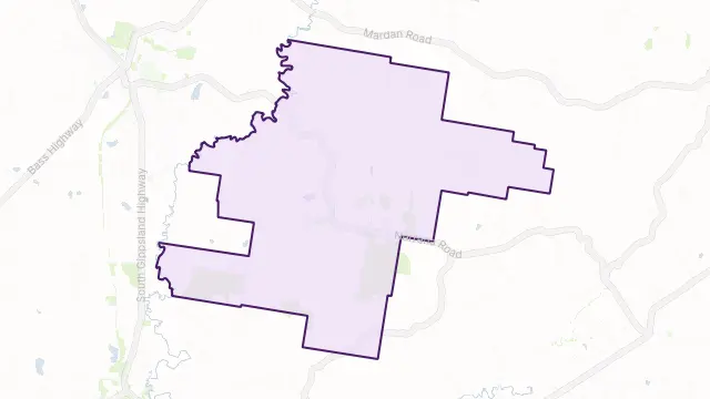 Nerrena Area Boundary Map