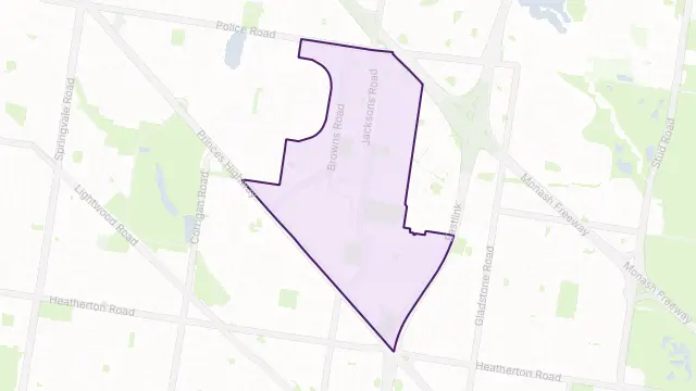 Noble Park North Area Boundary Map