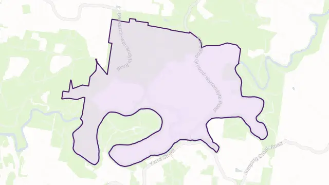 North Warrandyte Area Boundary Map