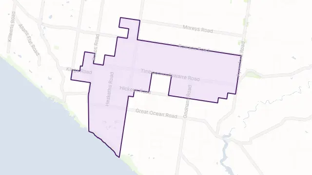 Nullawarre Area Boundary Map
