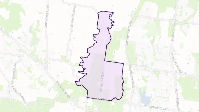 Oaklands Junction Area Boundary Map