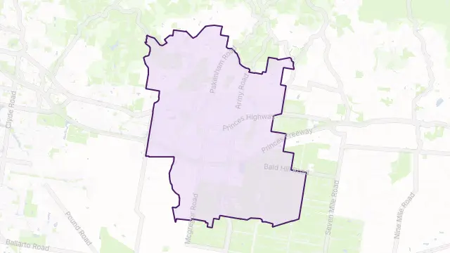 Pakenham Area Boundary Map