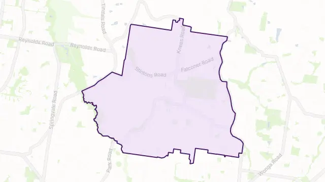 Park Orchards Area Boundary Map