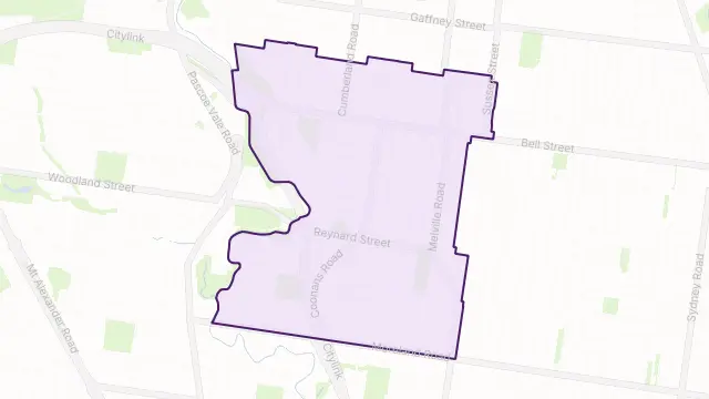 Pascoe Vale South Area Boundary Map
