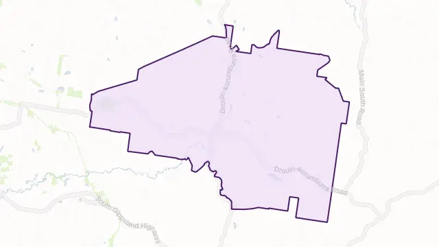 Poowong Area Boundary Map