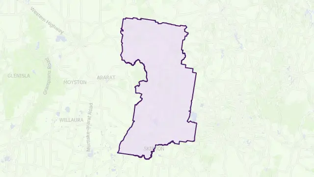 Pyrenees Council Area Boundary Map