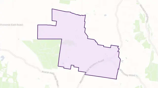 Rhymney Area Boundary Map