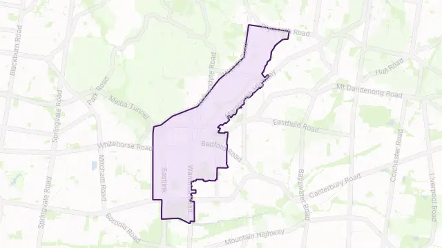 Ringwood Area Boundary Map