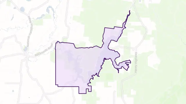 Rocklands Area Boundary Map