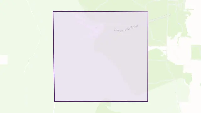 Roses Gap Area Boundary Map