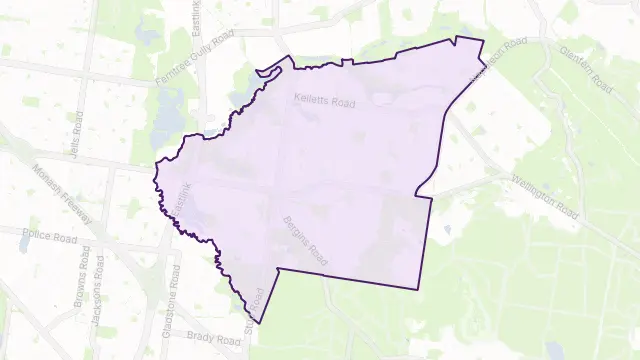 Rowville Area Boundary Map