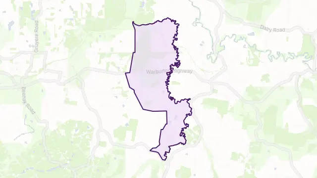 Seville East Area Boundary Map