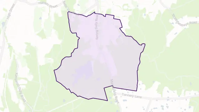 Spring Gully Area Boundary Map