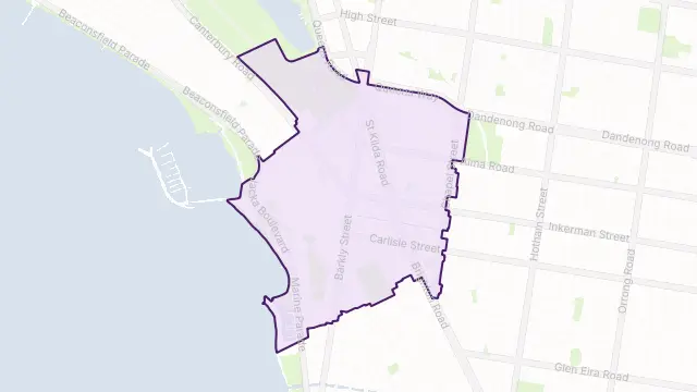 St Kilda Area Boundary Map