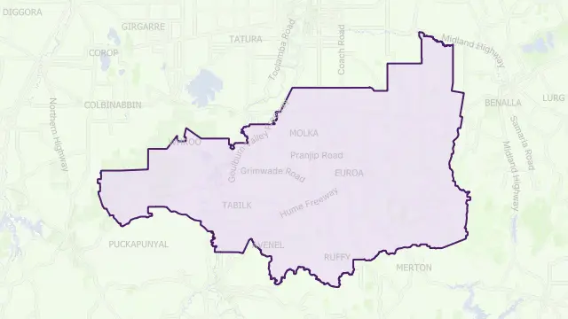 Strathbogie Council Area Boundary Map