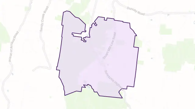 Stuart Mill Area Boundary Map