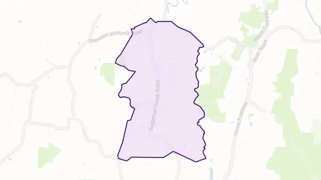 Sugarloaf Creek Area Boundary Map