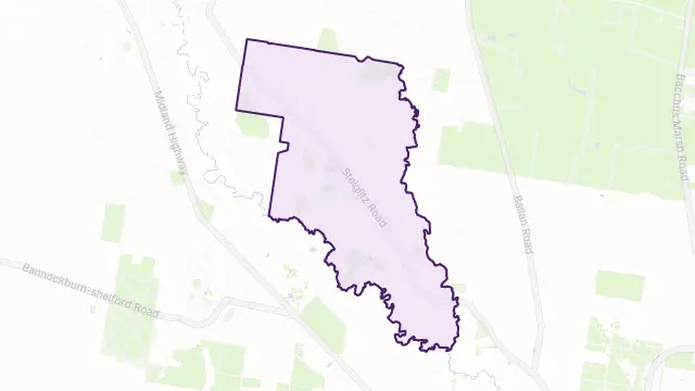 Sutherlands Creek Area Boundary Map