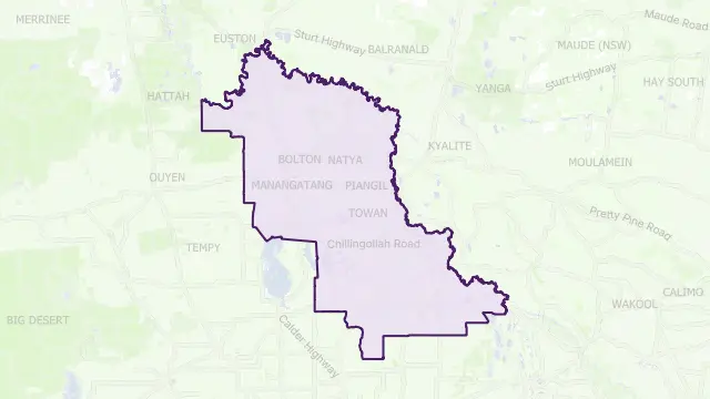 Swan Hill Council Area Boundary Map