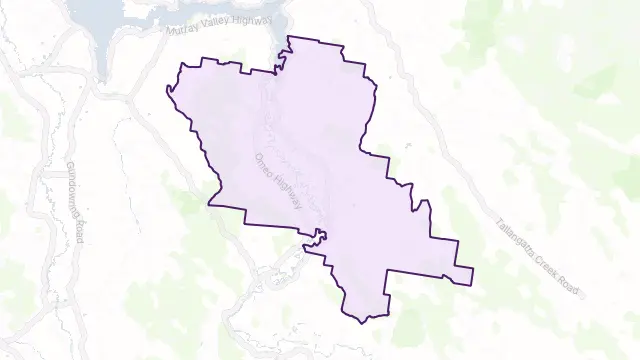 Tallangatta South Area Boundary Map