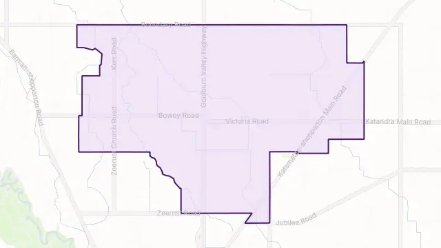 Tallygaroopna Area Boundary Map