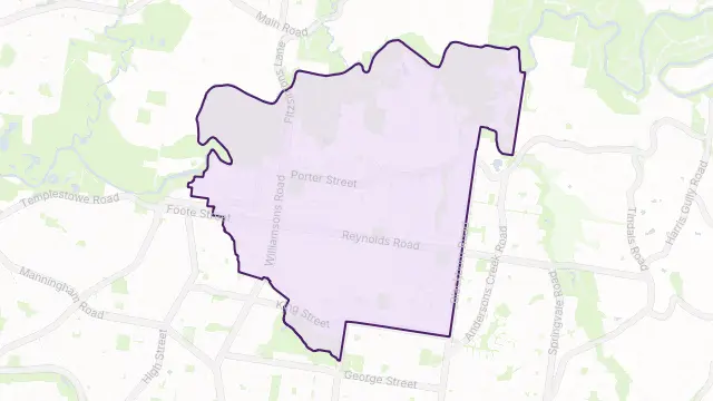 Templestowe Area Boundary Map