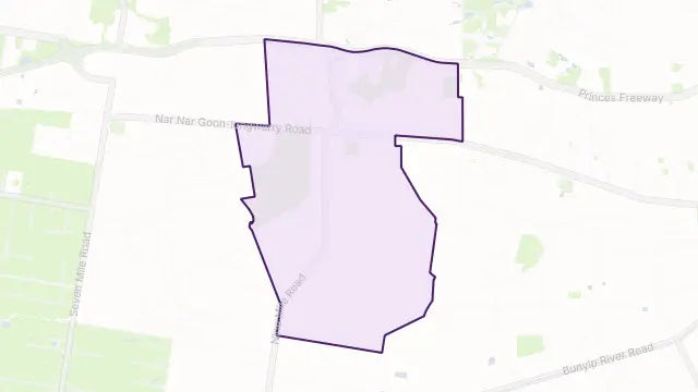 Tynong Area Boundary Map