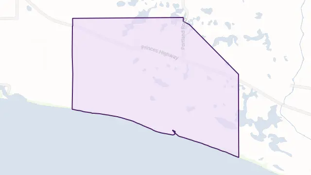 Tyrendarra East Area Boundary Map