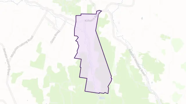 Upper Ryans Creek Area Boundary Map