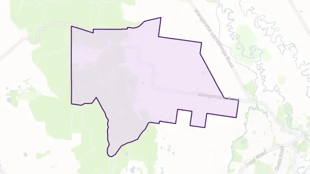 Wangandary Area Boundary Map