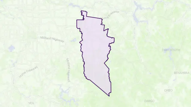 Wangaratta Council Area Boundary Map