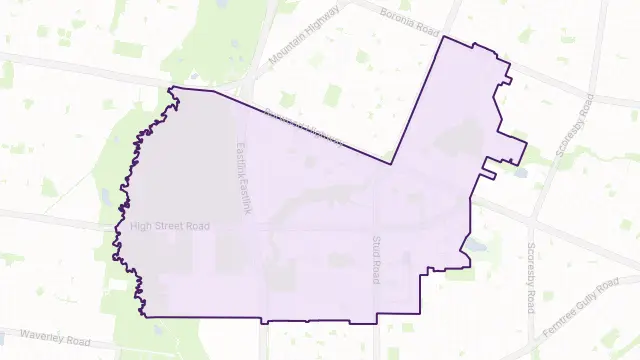 Wantirna South Area Boundary Map