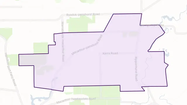Warrabkook Area Boundary Map