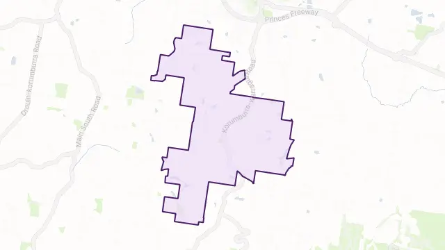 Warragul South Area Boundary Map