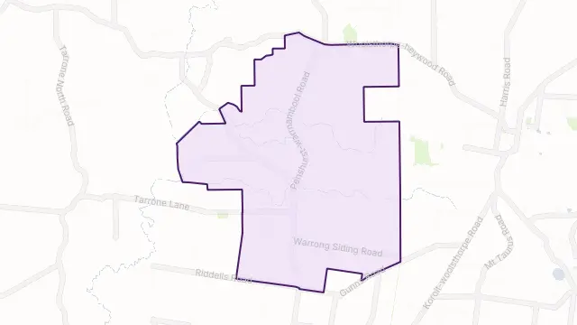 Warrong Area Boundary Map