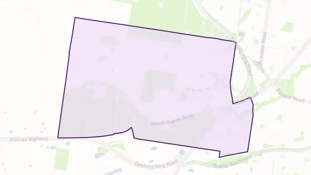 Waurn Ponds Area Boundary Map
