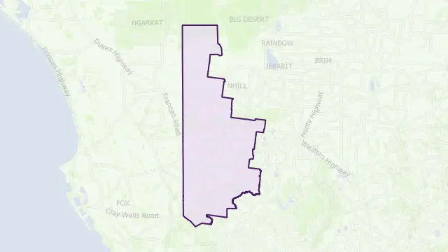 West Wimmera Council Area Boundary Map