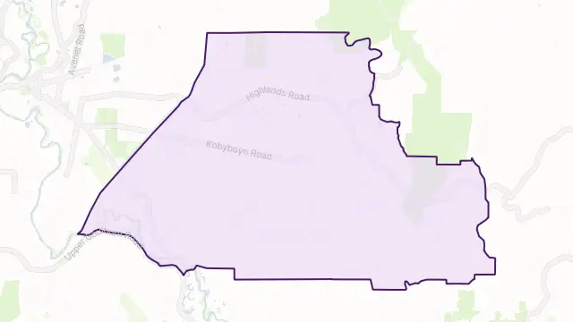 Whiteheads Creek Area Boundary Map