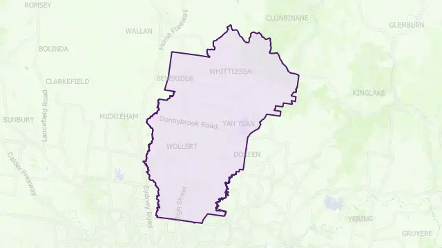 Whittlesea Council Area Boundary Map