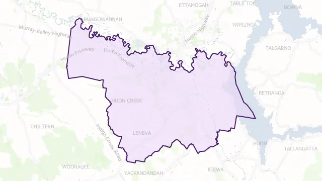 Wodonga Area Boundary Map