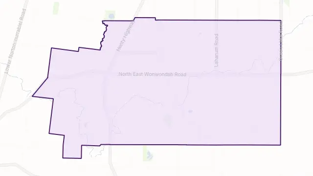 Wonwondah Area Boundary Map