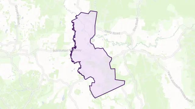 Woori Yallock Area Boundary Map