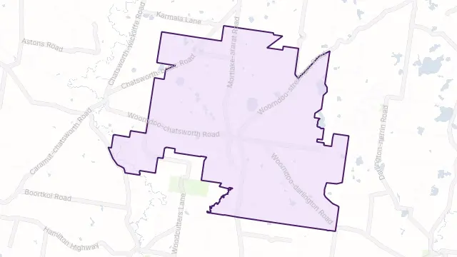 Woorndoo Area Boundary Map