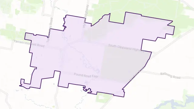 Yarram Area Boundary Map