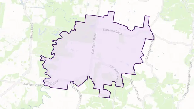 Yarrambat Area Boundary Map