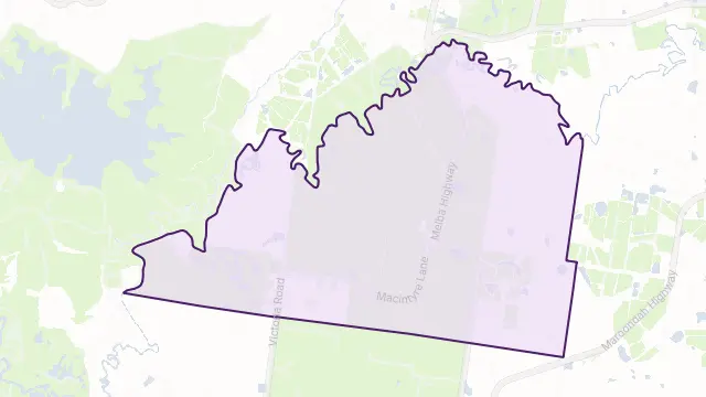 Yering Area Boundary Map