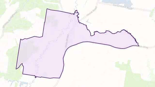 Yinnar Area Boundary Map